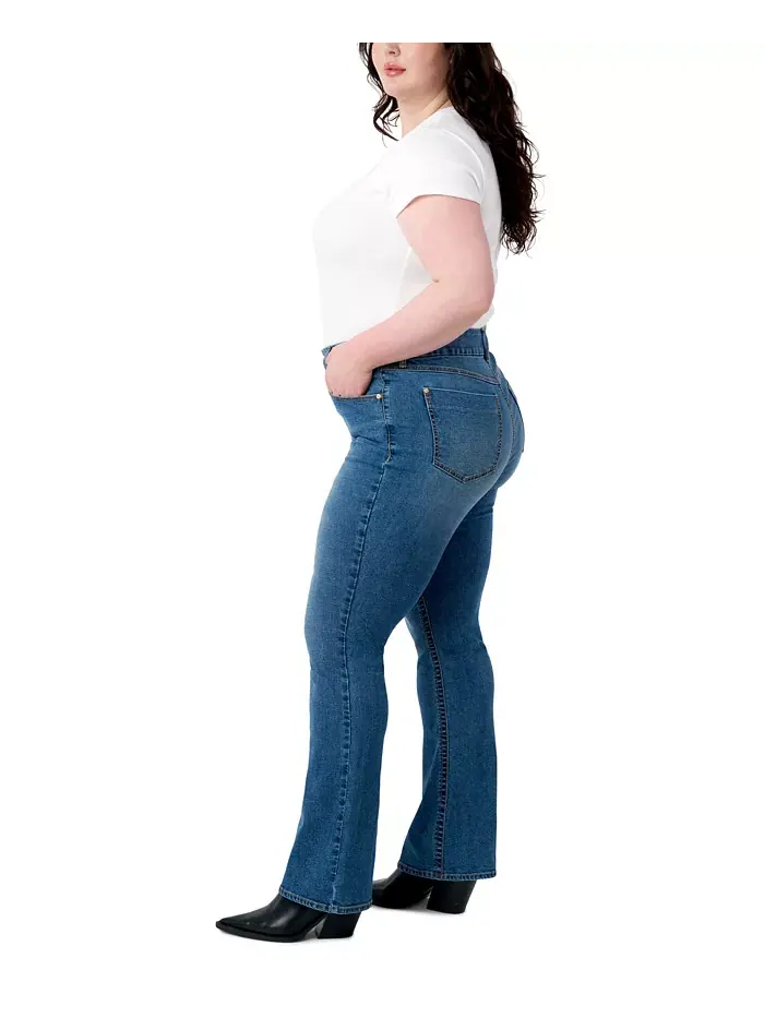 Джинсы Bootcut Plus Size с вырезом на животе Seven7 — изображение 3 из 3