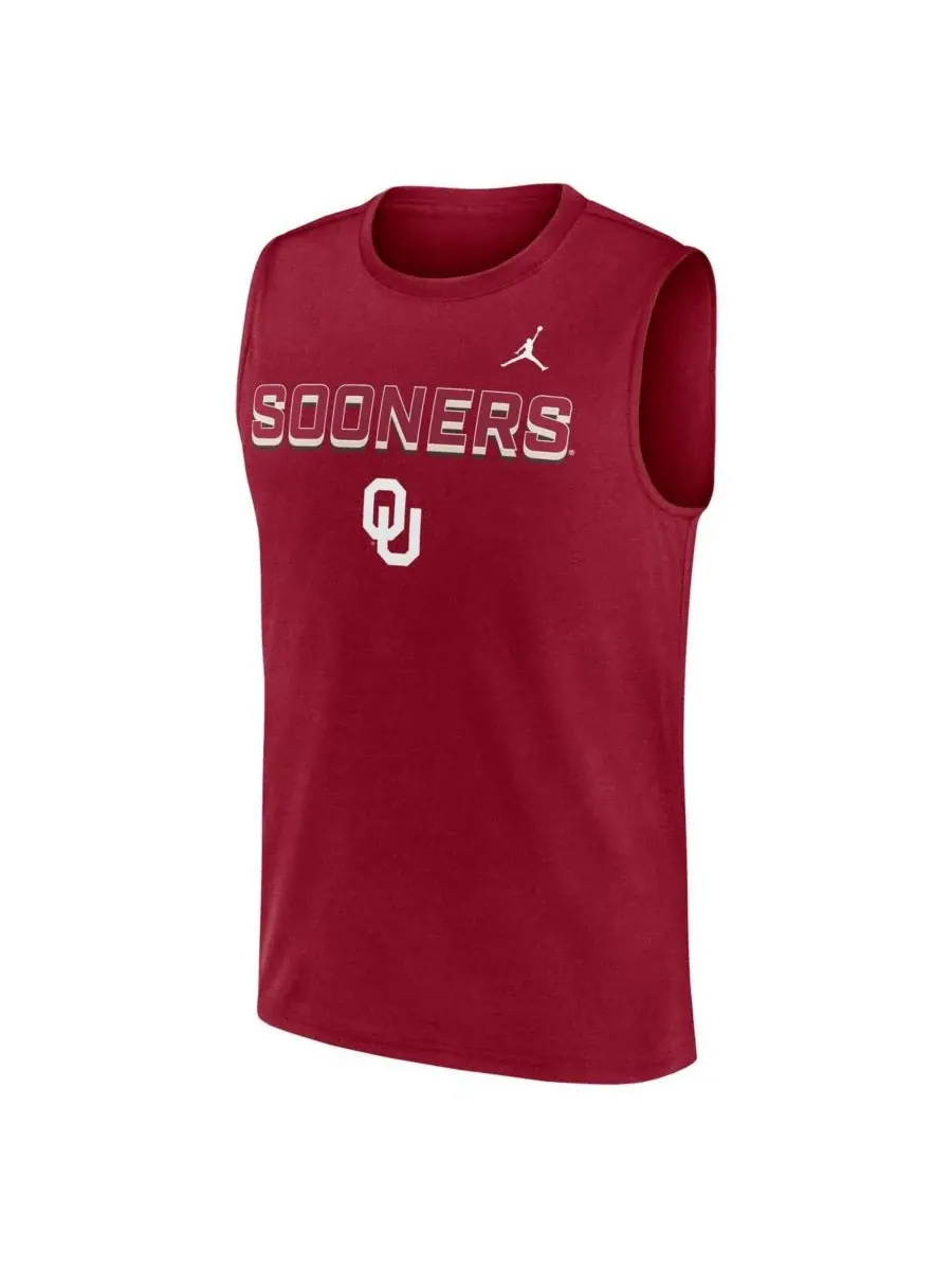 Jordan Мужская майка Crimson Oklahoma Sooners Primetime Tricode Legend Dri-FIT — изображение 3 из 3, красный