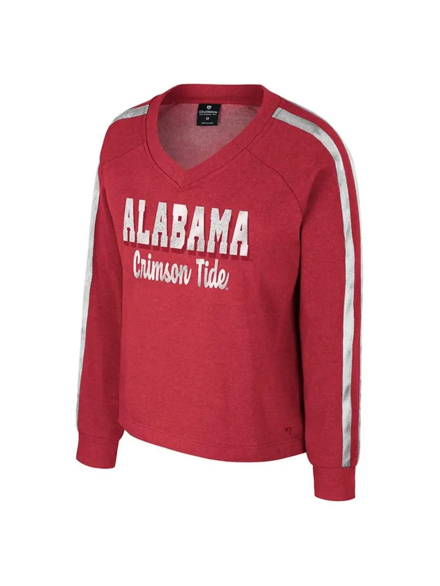 Colosseum Женская футболка с длинными рукавами и V-образным вырезом Crimson Alabama Crimson Tide — изображение 3 из 3
