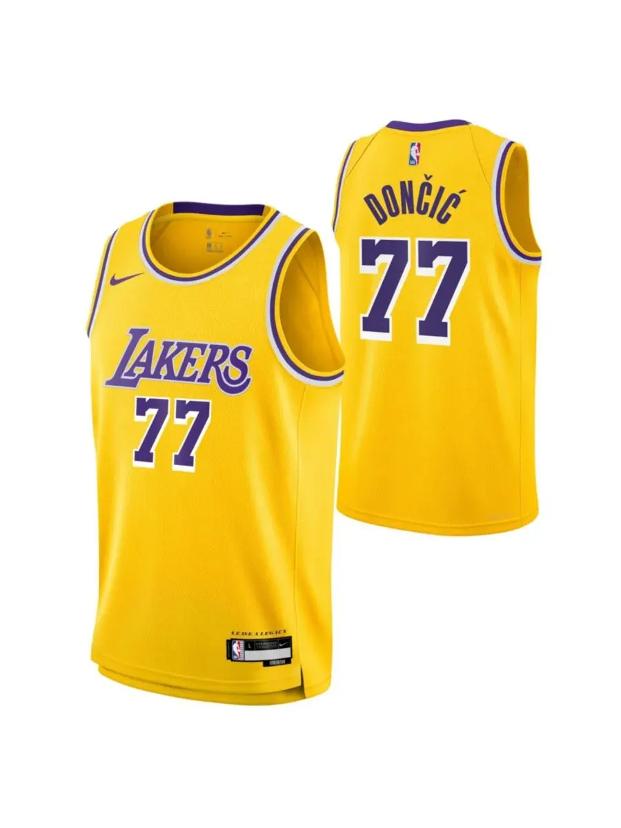 Мужская золотая майка Луки Дончича "Лос-Анджелес Лейкерс" Swingman Nike
