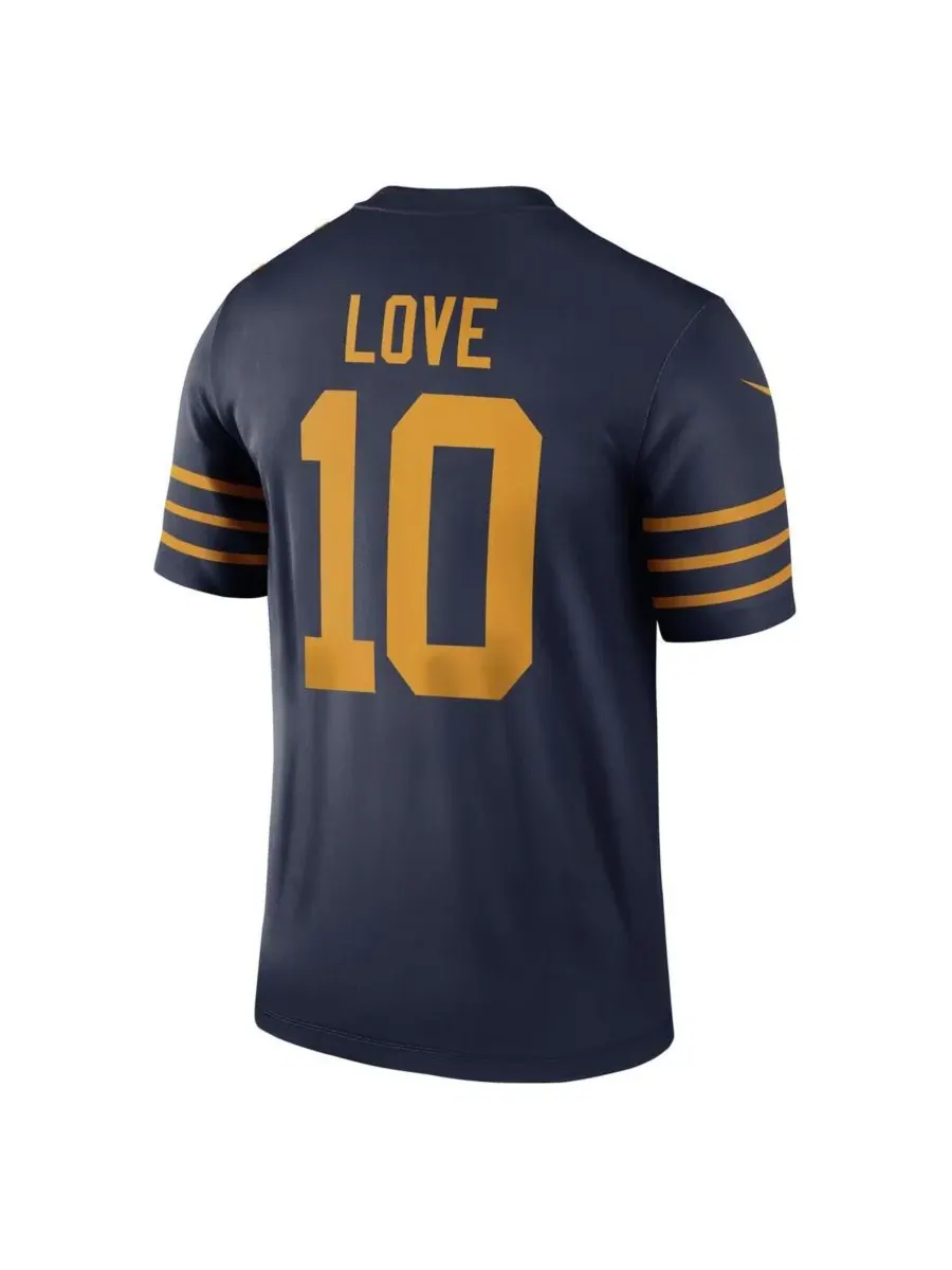 Nike Мужская футболка Jordan Love Navy Green Bay Packers The 1923 Classic Legend Player Dri-FIT — изображение 3 из 3