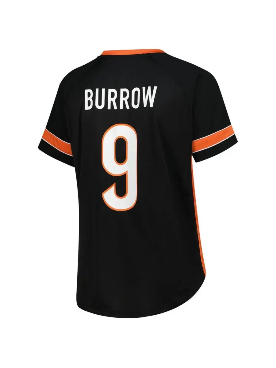 Fanatics Женская черная футболка Joe Burrow Cincinnati Bengals большого размера с номером и — изображение 2 из 3, черный