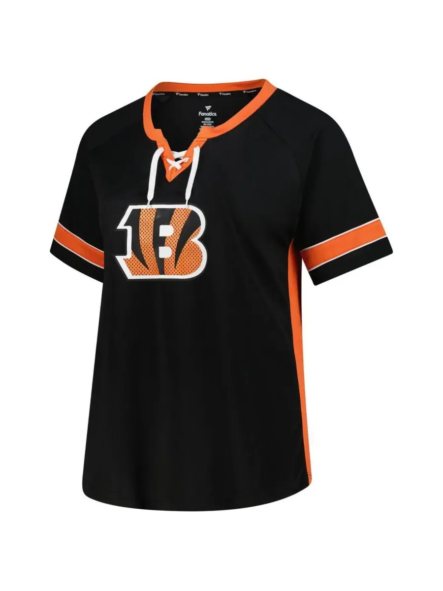 Fanatics Женская черная футболка Joe Burrow Cincinnati Bengals большого размера с номером и — изображение 3 из 3, черный
