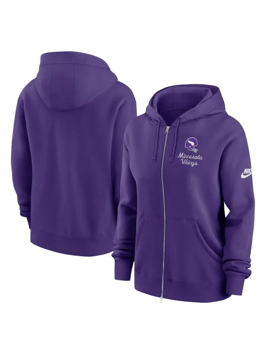 Nike Женская фиолетовая толстовка на молнии Minnesota Vikings Phoenix Rewind