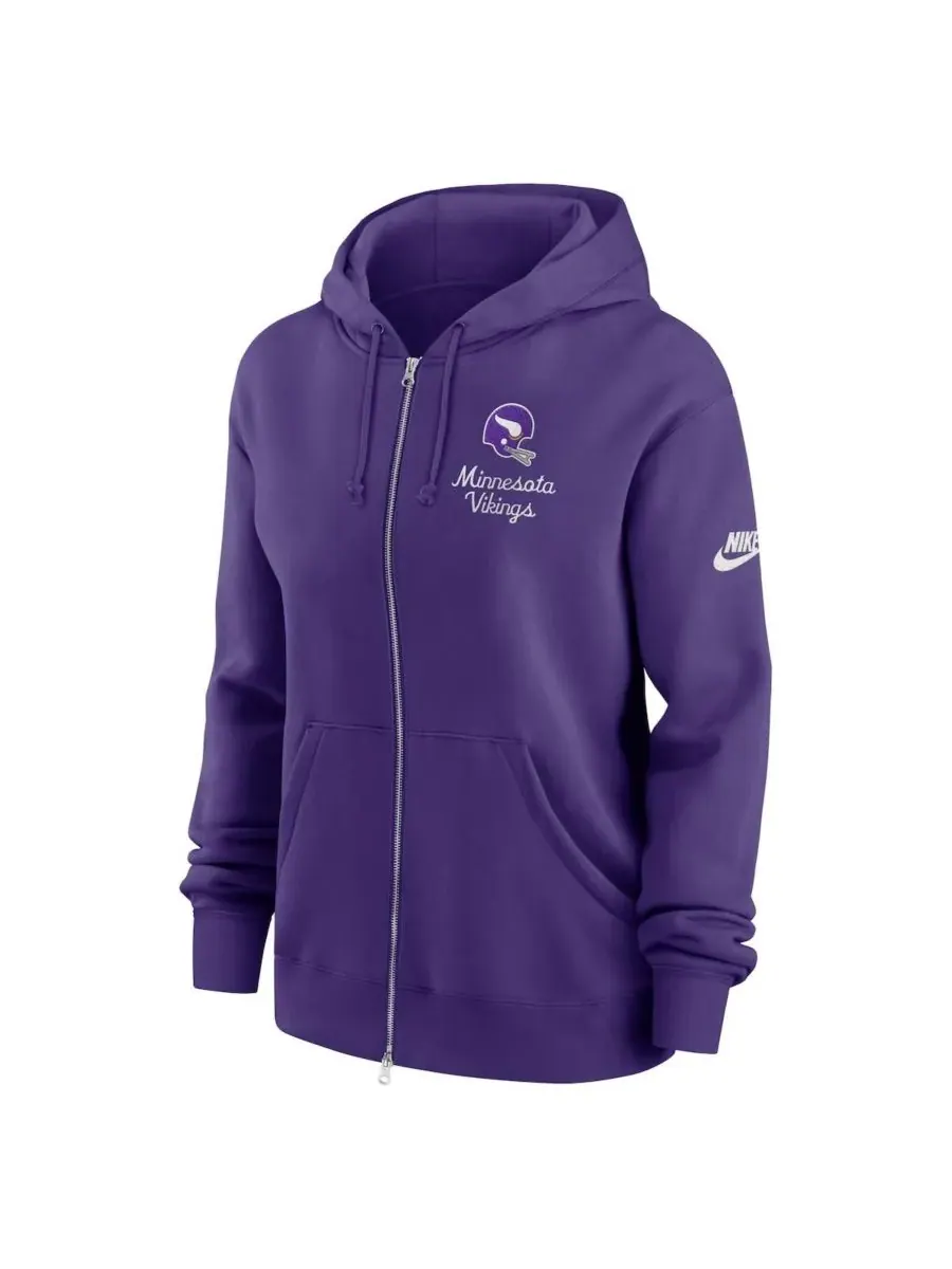 Nike Женская фиолетовая толстовка на молнии Minnesota Vikings Phoenix Rewind — изображение 2 из 3, фиолетовый
