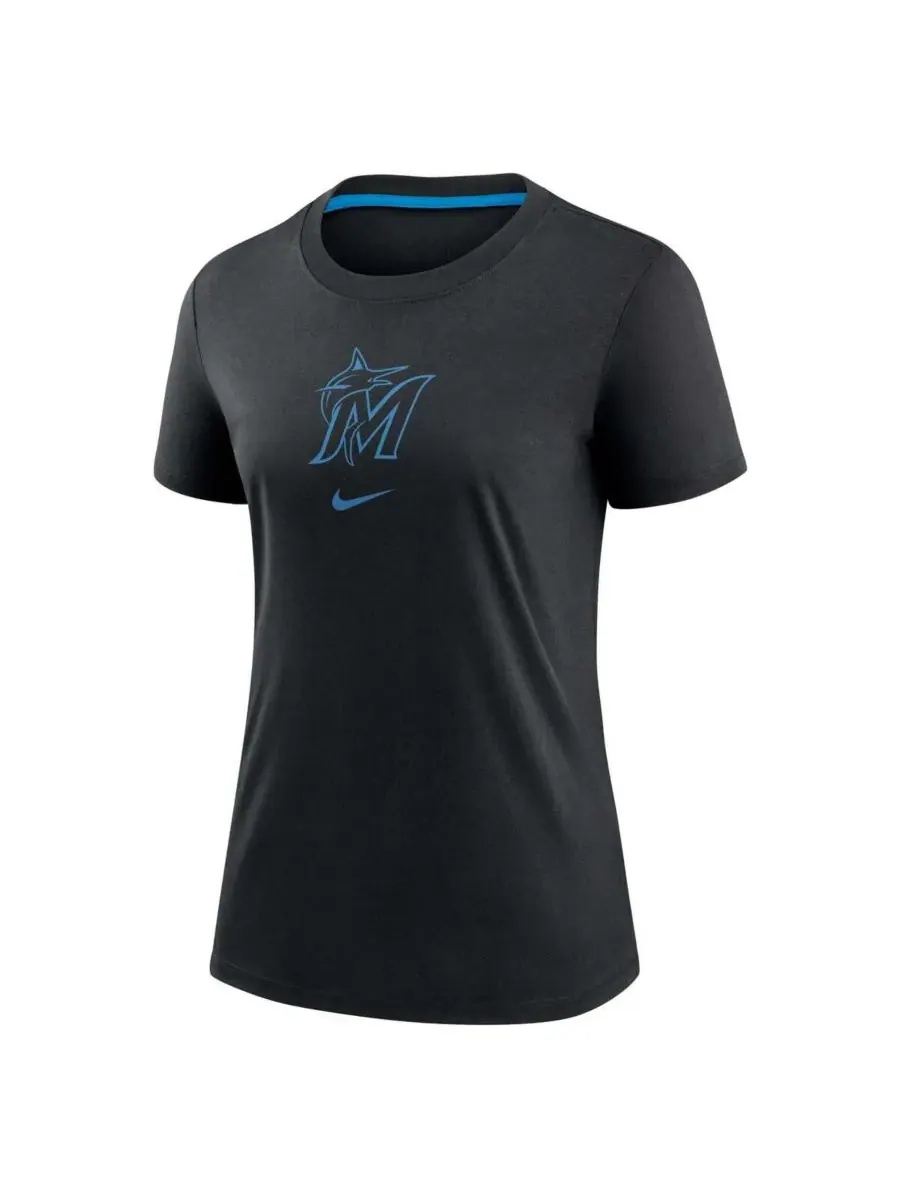 Nike Женская черная футболка Miami Marlins Authentic Collection Early Work Tri-Blend — изображение 3 из 3, черный