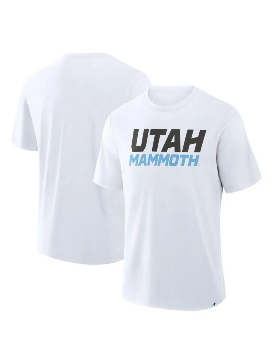 Fanatics Мужская белая футболка Utah Mammoth Wordmark Stadium Slub T-Shirt