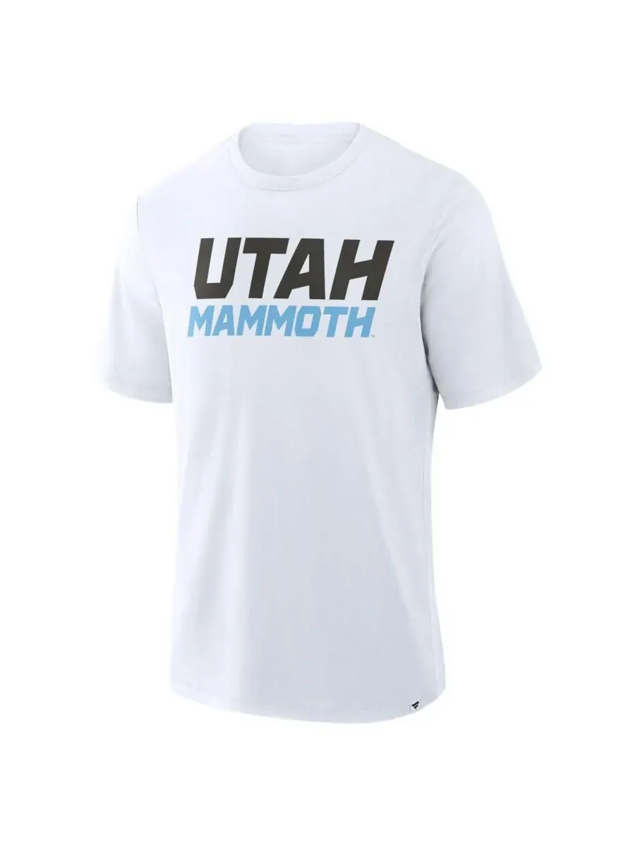 Fanatics Мужская белая футболка Utah Mammoth Wordmark Stadium Slub T-Shirt — изображение 2 из 3, белый