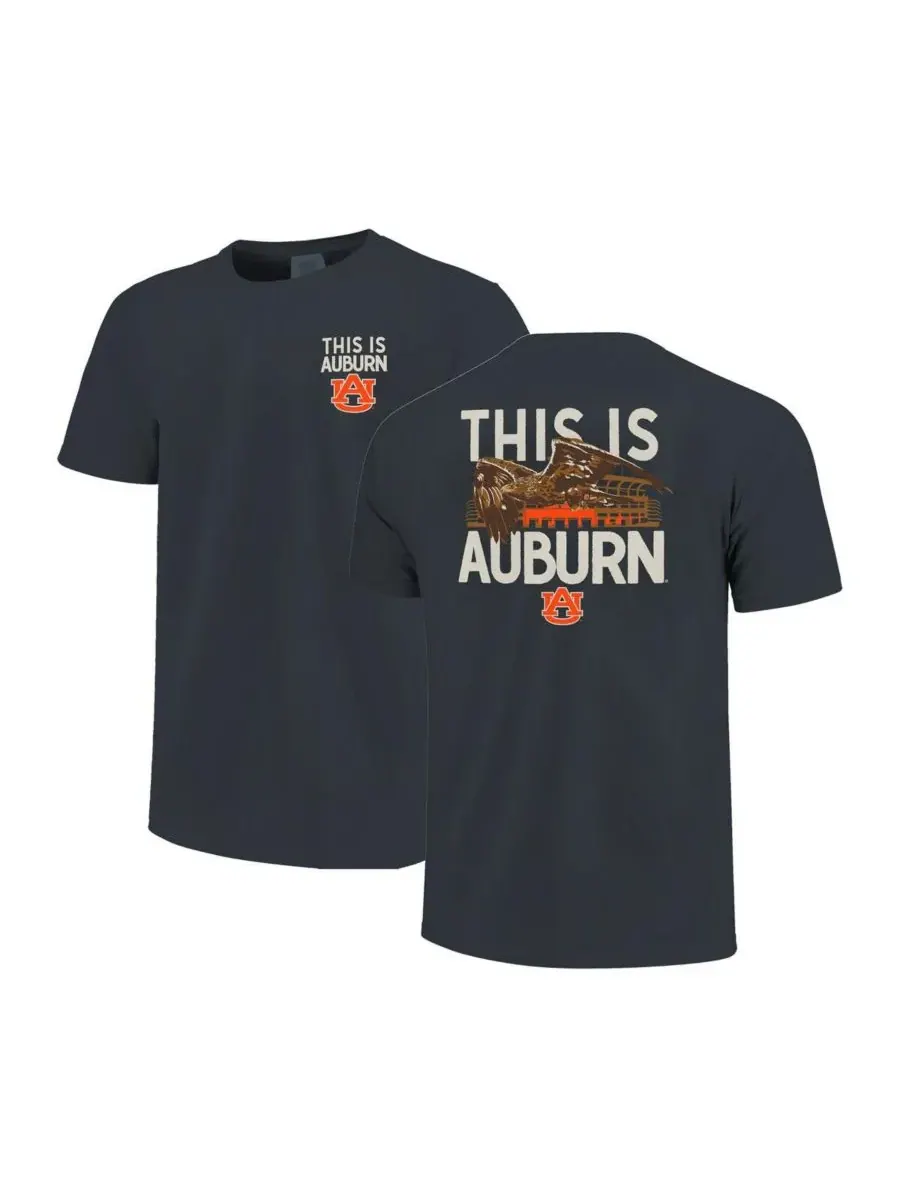 Image One Мужская и женская футболка Navy Auburn Tigers Hyper Local This Is War Eagle