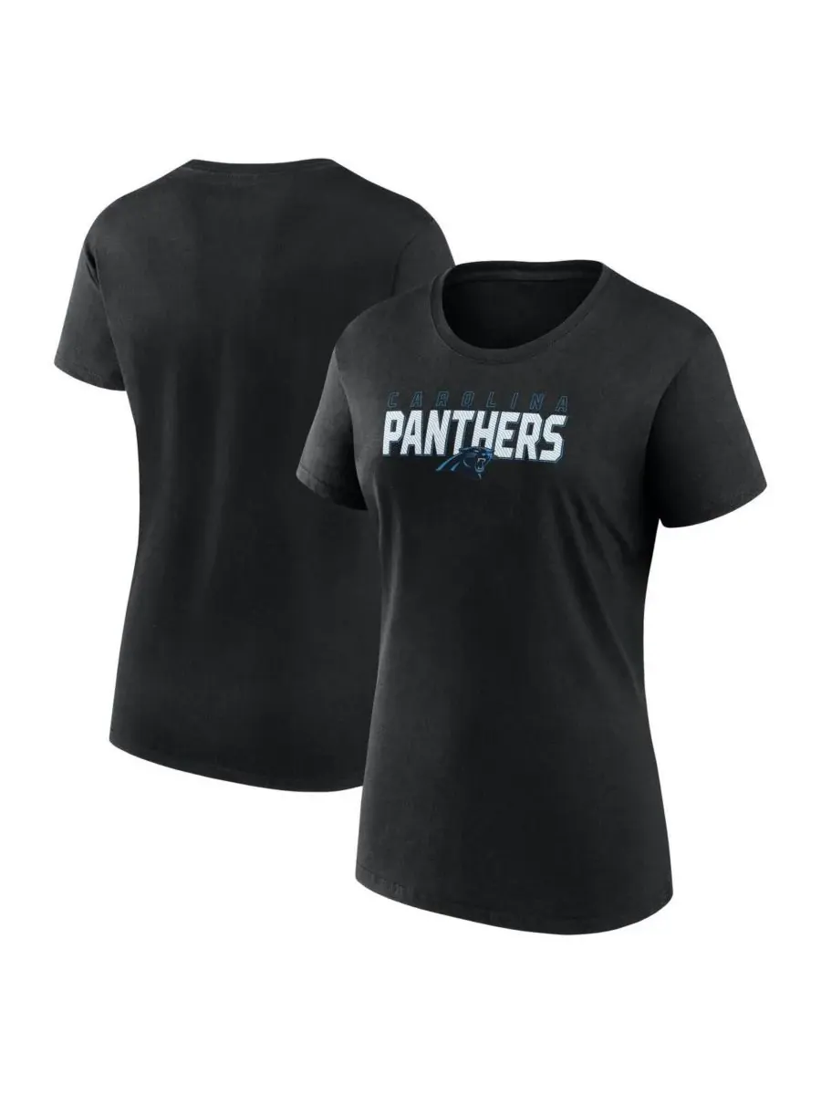 Logo Athletic Женская черная футболка Carolina Panthers Lean