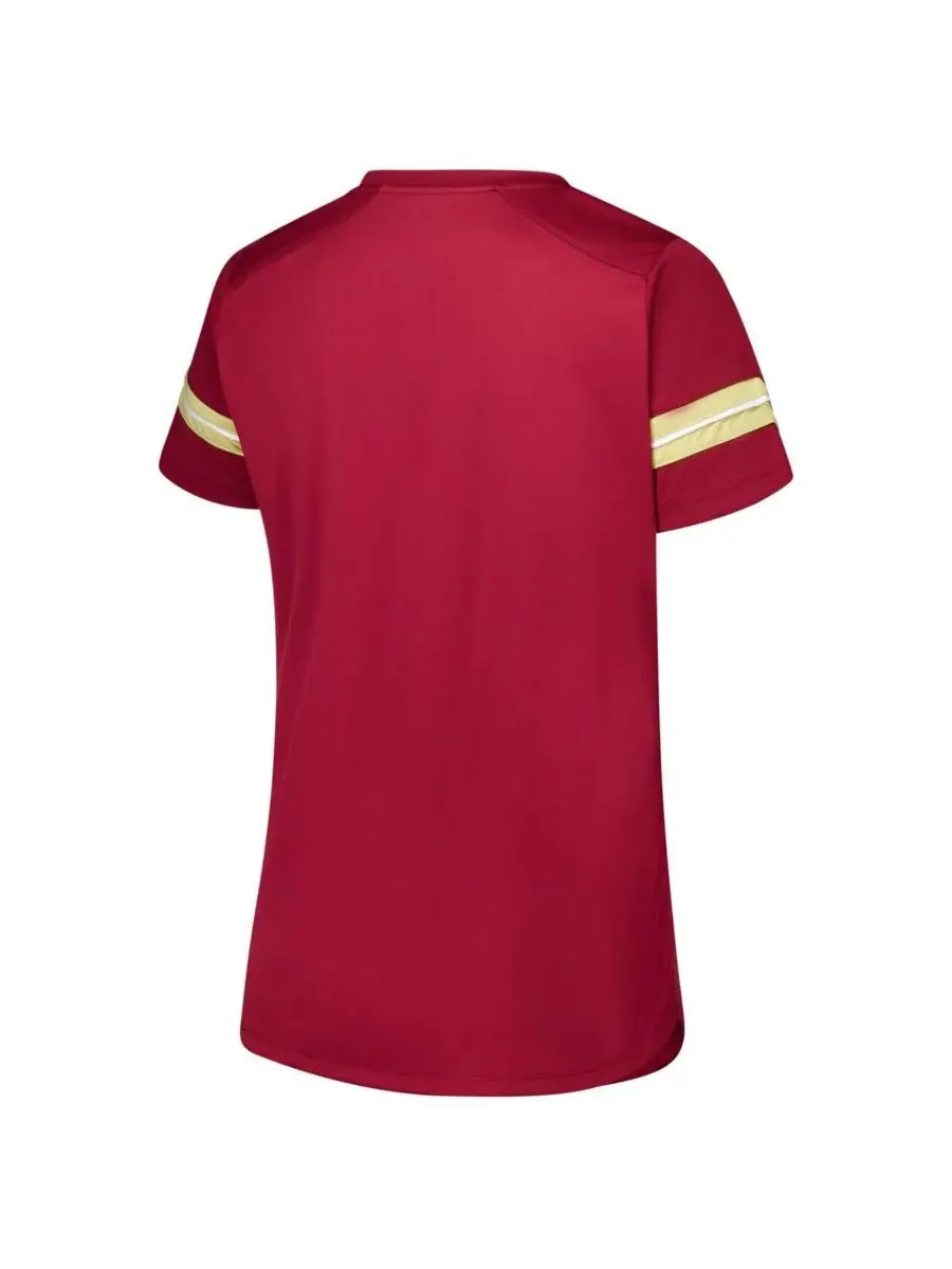 Женская футболка с шнуровкой Garnet Florida State Seminoles Plus Size Overtime Readiness Fanatics — изображение 2 из 3