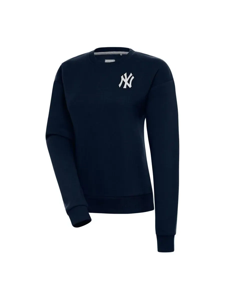 Antigua Женская темно-синяя толстовка New York Yankees с металлизированной отделкой Victory