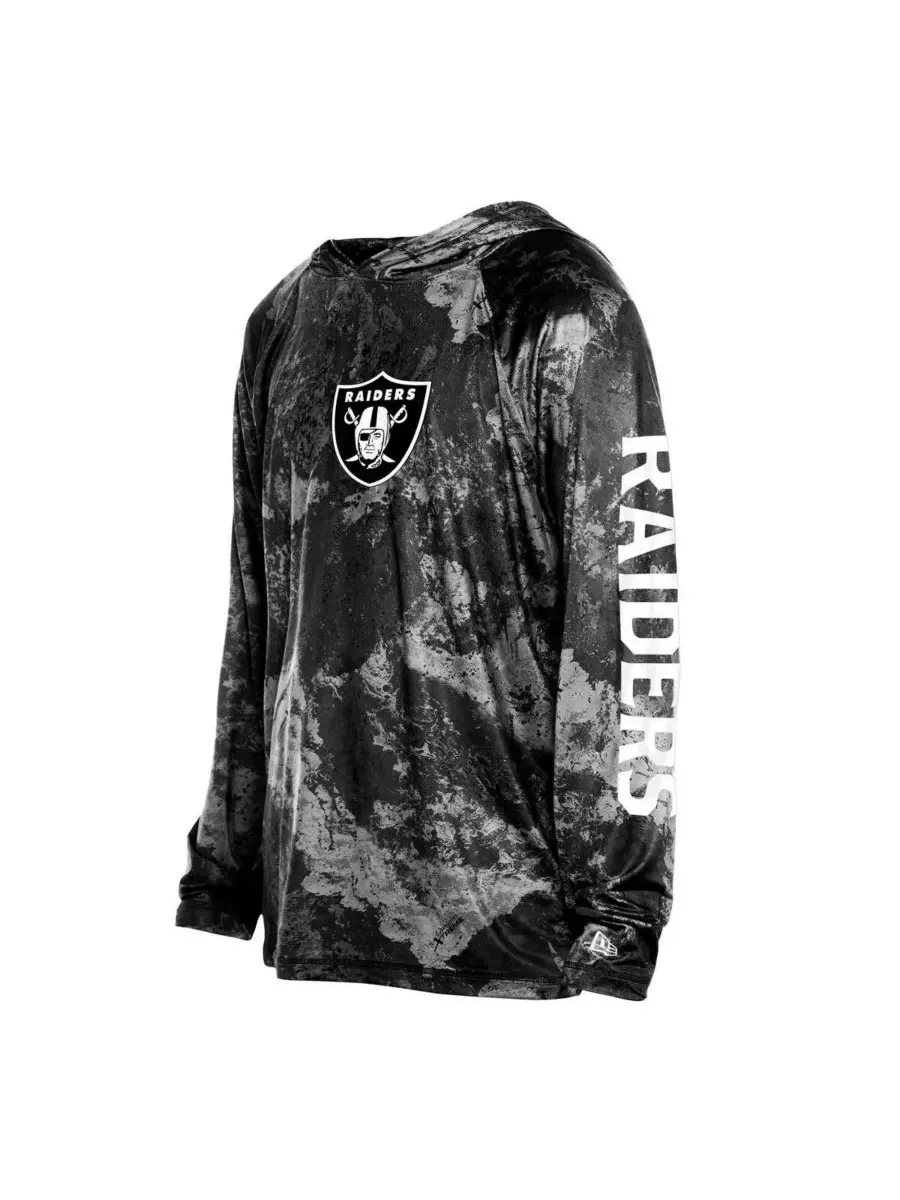 New Era Мужская черная футболка с длинными рукавами и капюшоном Las Vegas Raiders Realtree Xtreme — изображение 3 из 3