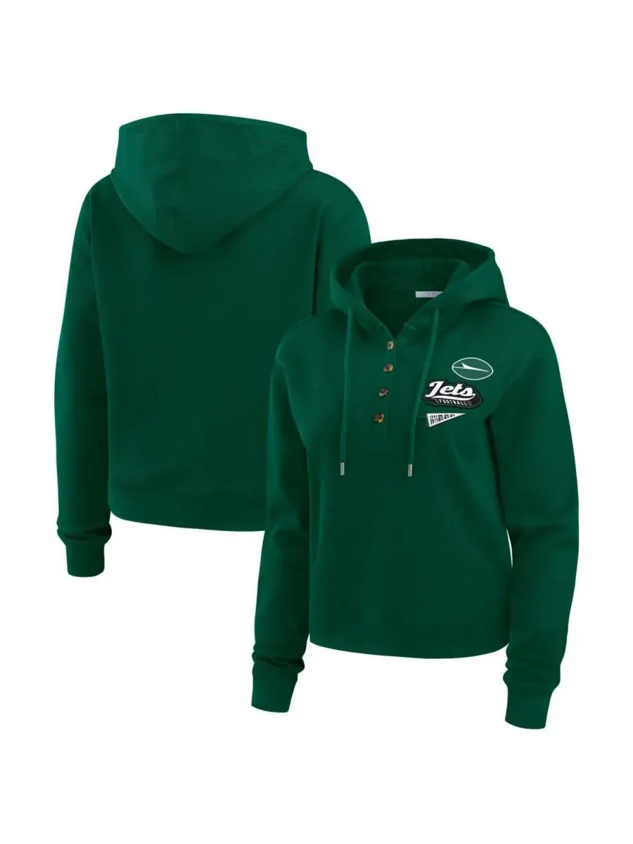 WEAR by Erin Andrews Женская зеленая толстовка с капюшоном New York Jets больших размеров с
