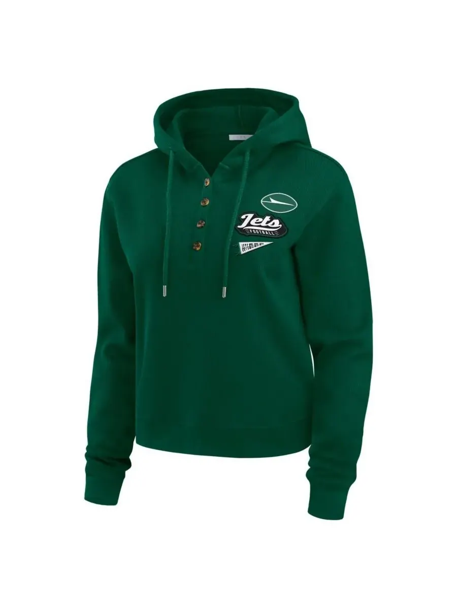 WEAR by Erin Andrews Женская зеленая толстовка с капюшоном New York Jets больших размеров с — изображение 2 из 3, зеленый