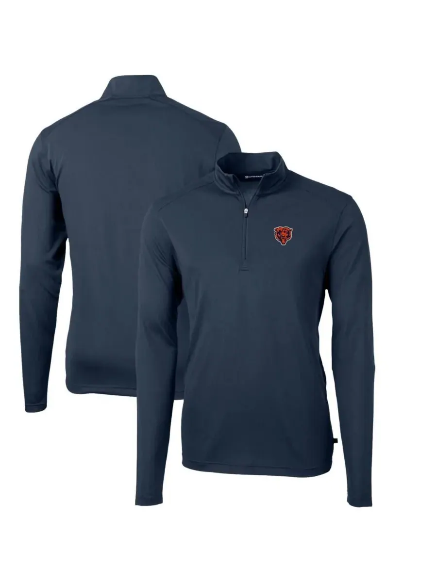 Cutter & Buck Мужской темно-синий пуловер Chicago Bears Throwback Logo Virtue Eco Pique с
