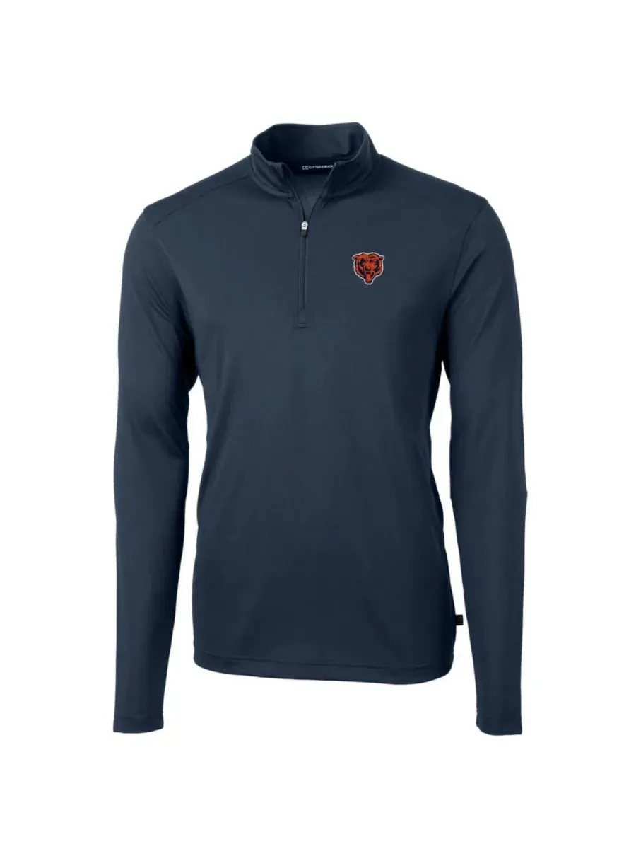 Cutter & Buck Мужской темно-синий пуловер Chicago Bears Throwback Logo Virtue Eco Pique с — изображение 2 из 3