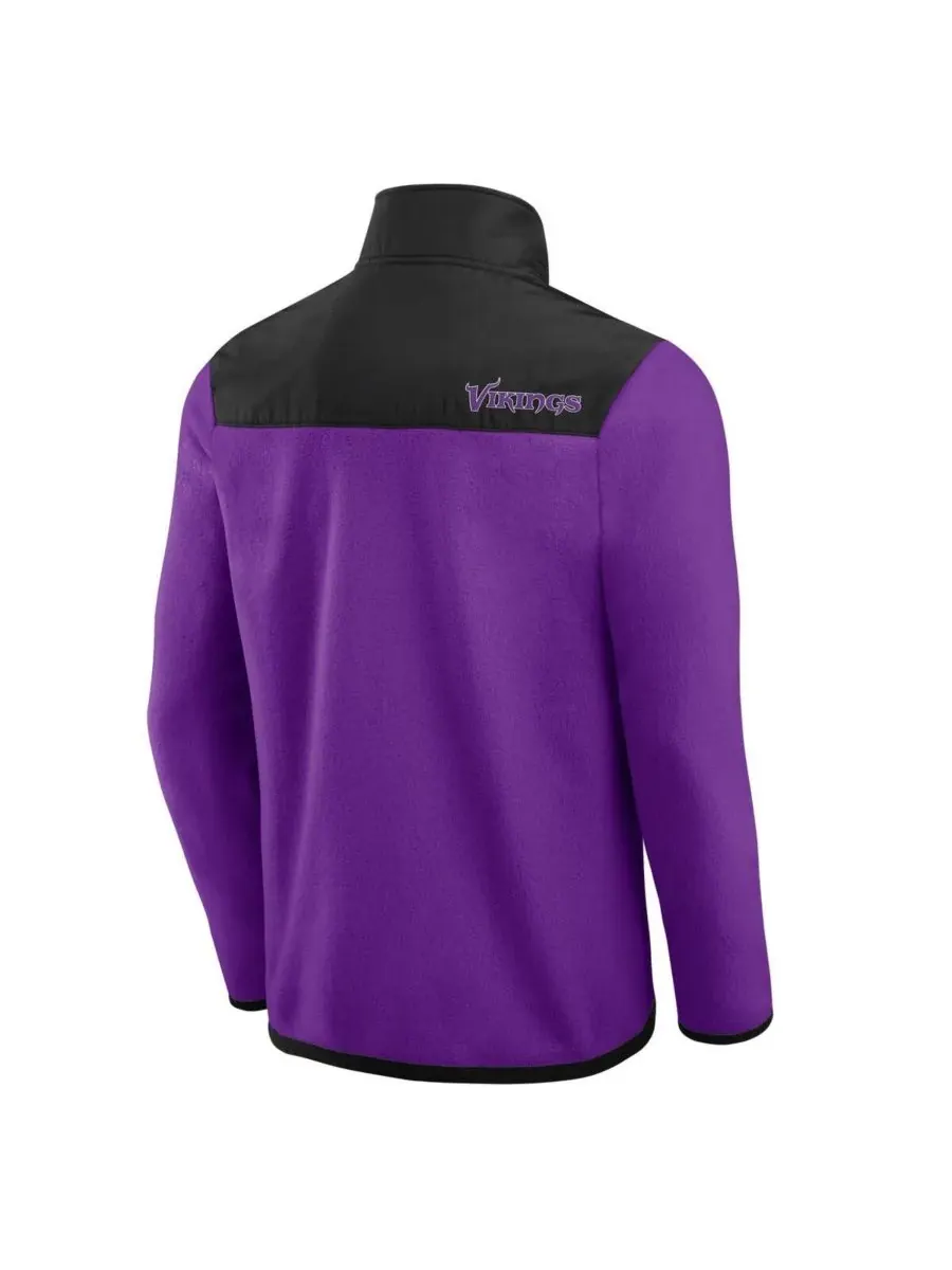 Fanatics Мужская фиолетовая флисовая куртка на молнии с цветными блоками в стиле Minnesota Vikings — изображение 2 из 3