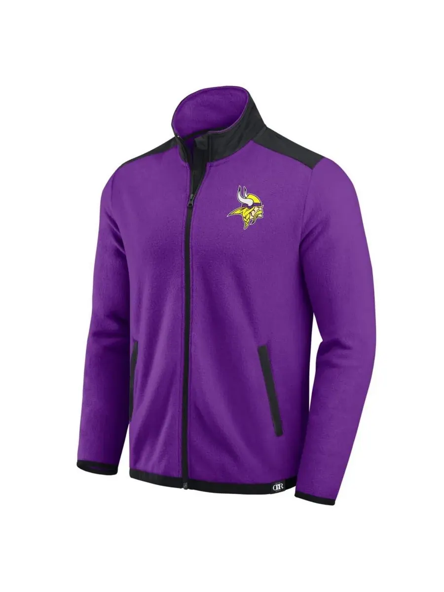 Fanatics Мужская фиолетовая флисовая куртка на молнии с цветными блоками в стиле Minnesota Vikings — изображение 3 из 3
