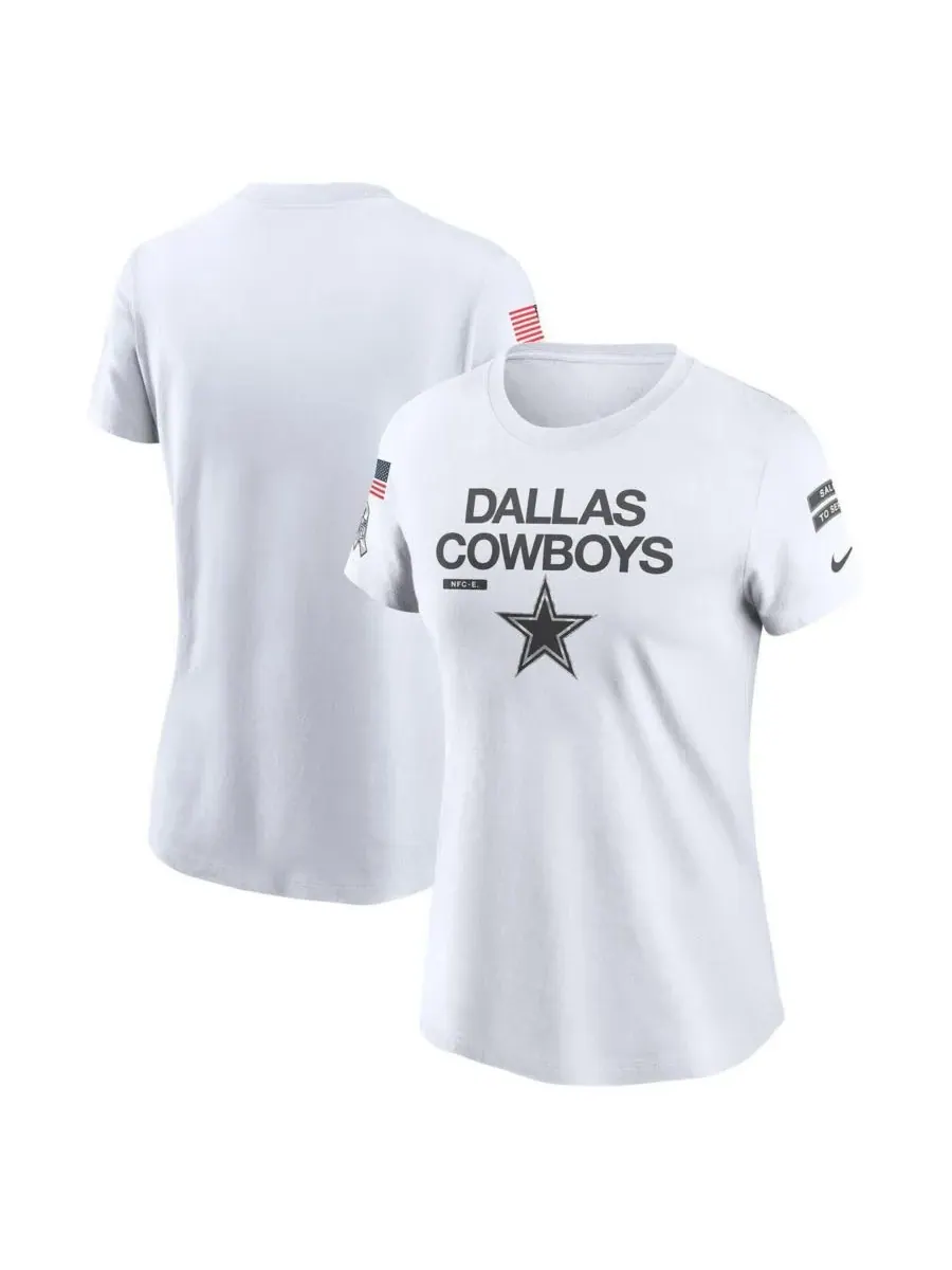 Nike Женская белая футболка Dallas Cowboys 2024 Salute to Service Legend Performance