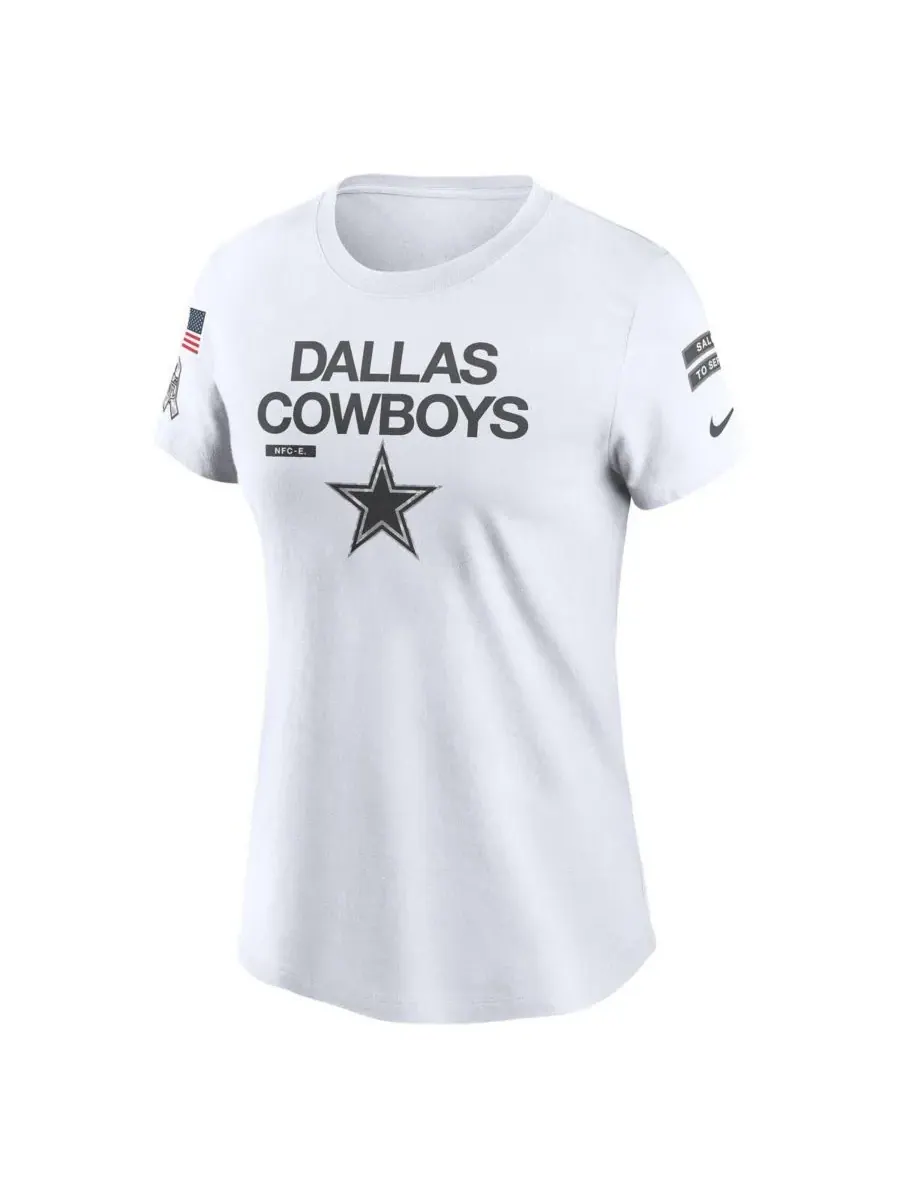 Nike Женская белая футболка Dallas Cowboys 2024 Salute to Service Legend Performance — изображение 2 из 3, белый