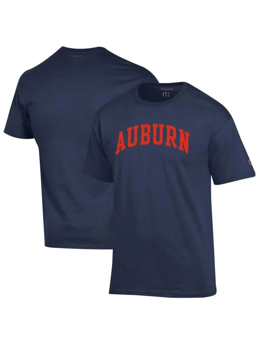 Champion Мужская темно-синяя базовая футболка Auburn Tigers с арочным верхом
