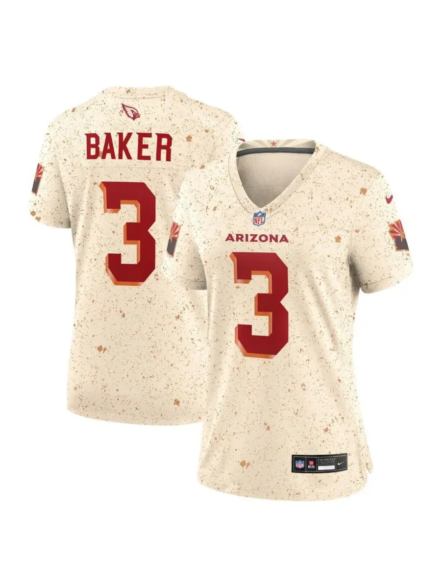 Женская игровая футболка Budda Baker Natural Arizona Cardinals из коллекции Rivalries 2025 года Nike