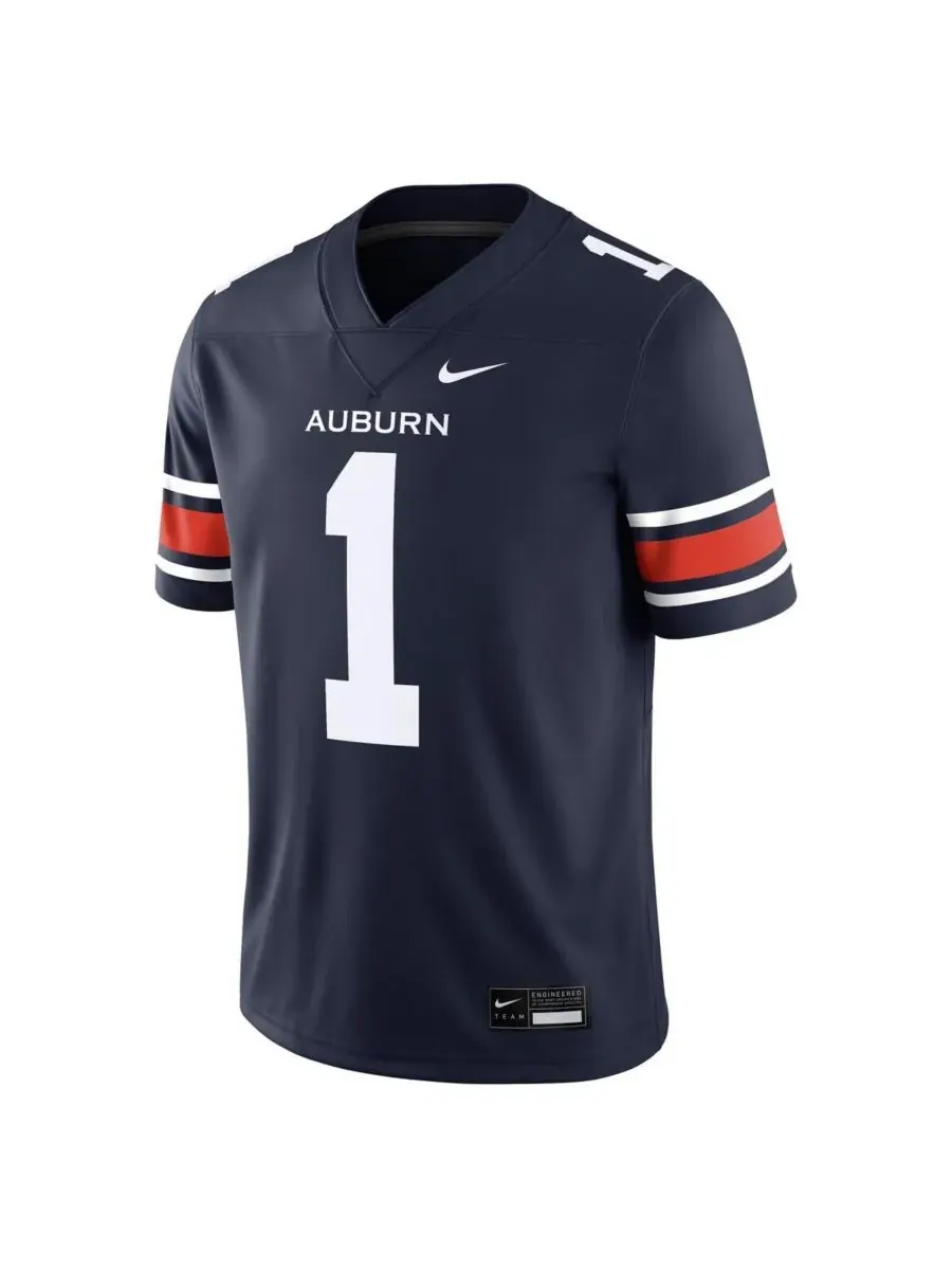 Nike Мужская темно-синяя домашняя футбольная майка команды Auburn Tigers — изображение 2 из 3, темно-синий
