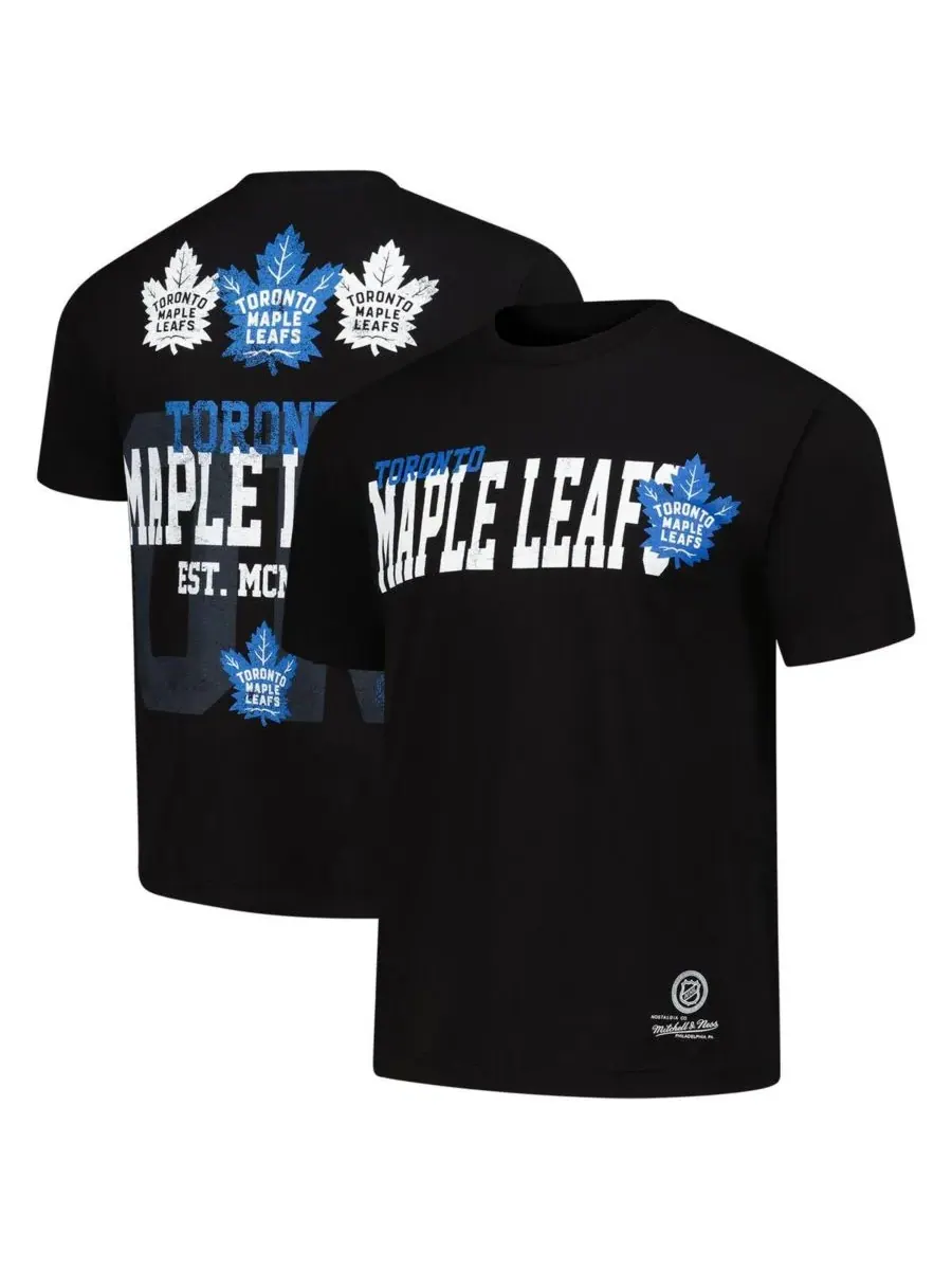 Mitchell & Ness Мужская черная домашняя футболка команды «Торонто Мэйпл Лифс»