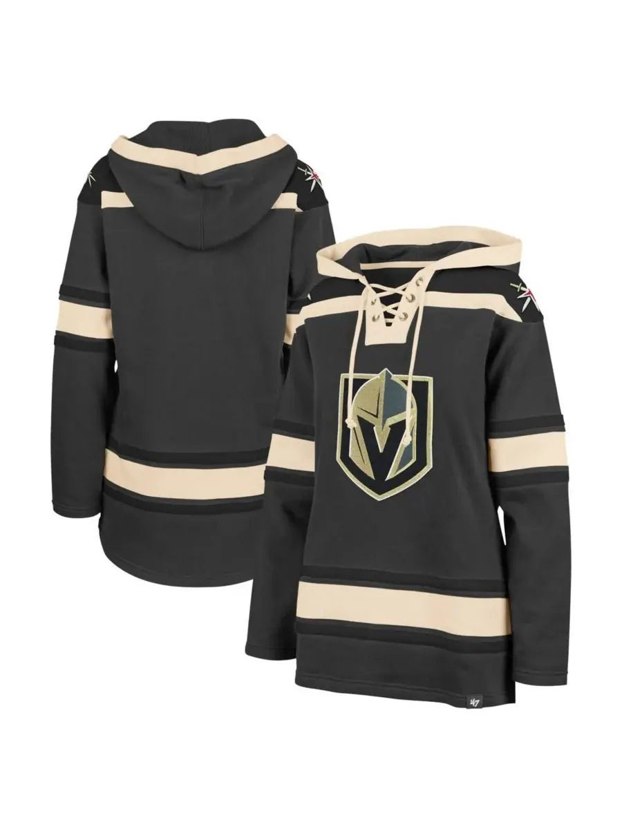 '47 Brand Женская серая толстовка с капюшоном Vegas Golden Knights Superior Lacer Pullover Hoodie