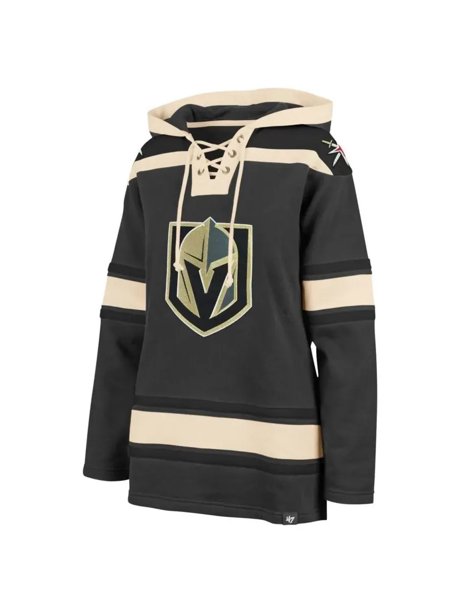 '47 Brand Женская серая толстовка с капюшоном Vegas Golden Knights Superior Lacer Pullover Hoodie — изображение 2 из 3, серый
