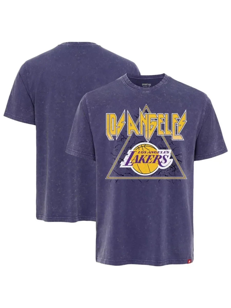 Sportiqe Мужская фиолетовая футболка Los Angeles Lakers из коллекции Distressed Rock Roll от Angus