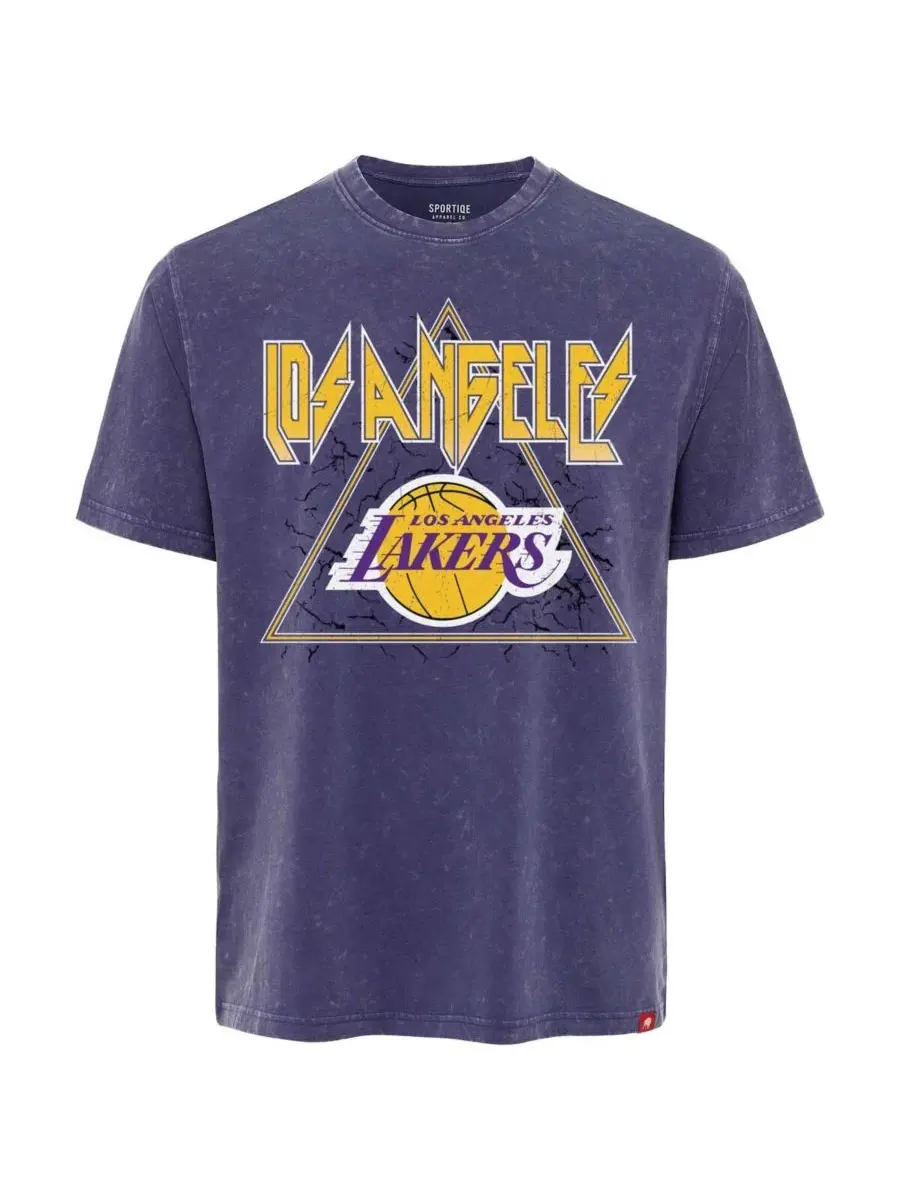 Sportiqe Мужская фиолетовая футболка Los Angeles Lakers из коллекции Distressed Rock Roll от Angus — изображение 3 из 3