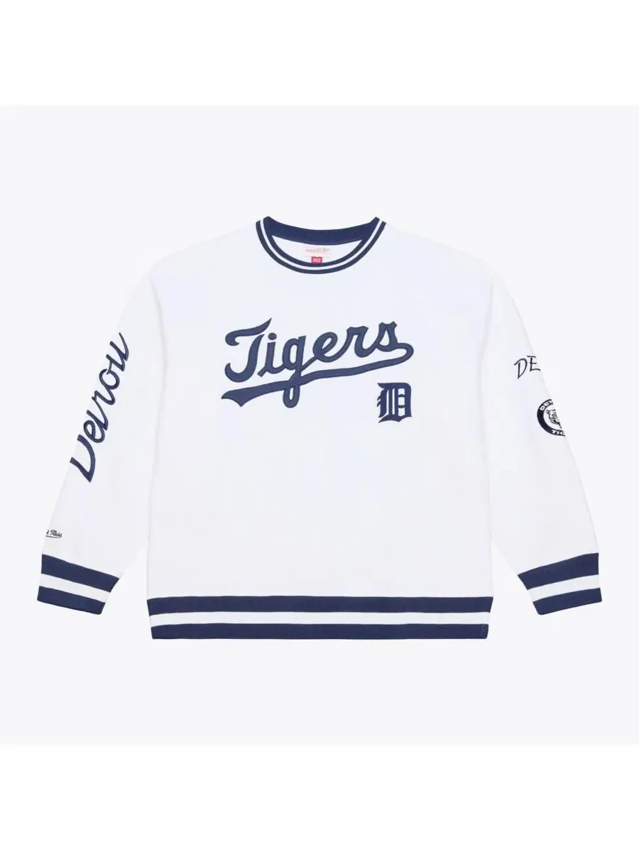 Мужская белая толстовка из арктического флиса с символикой команды Detroit Tigers Mitchell & Ness