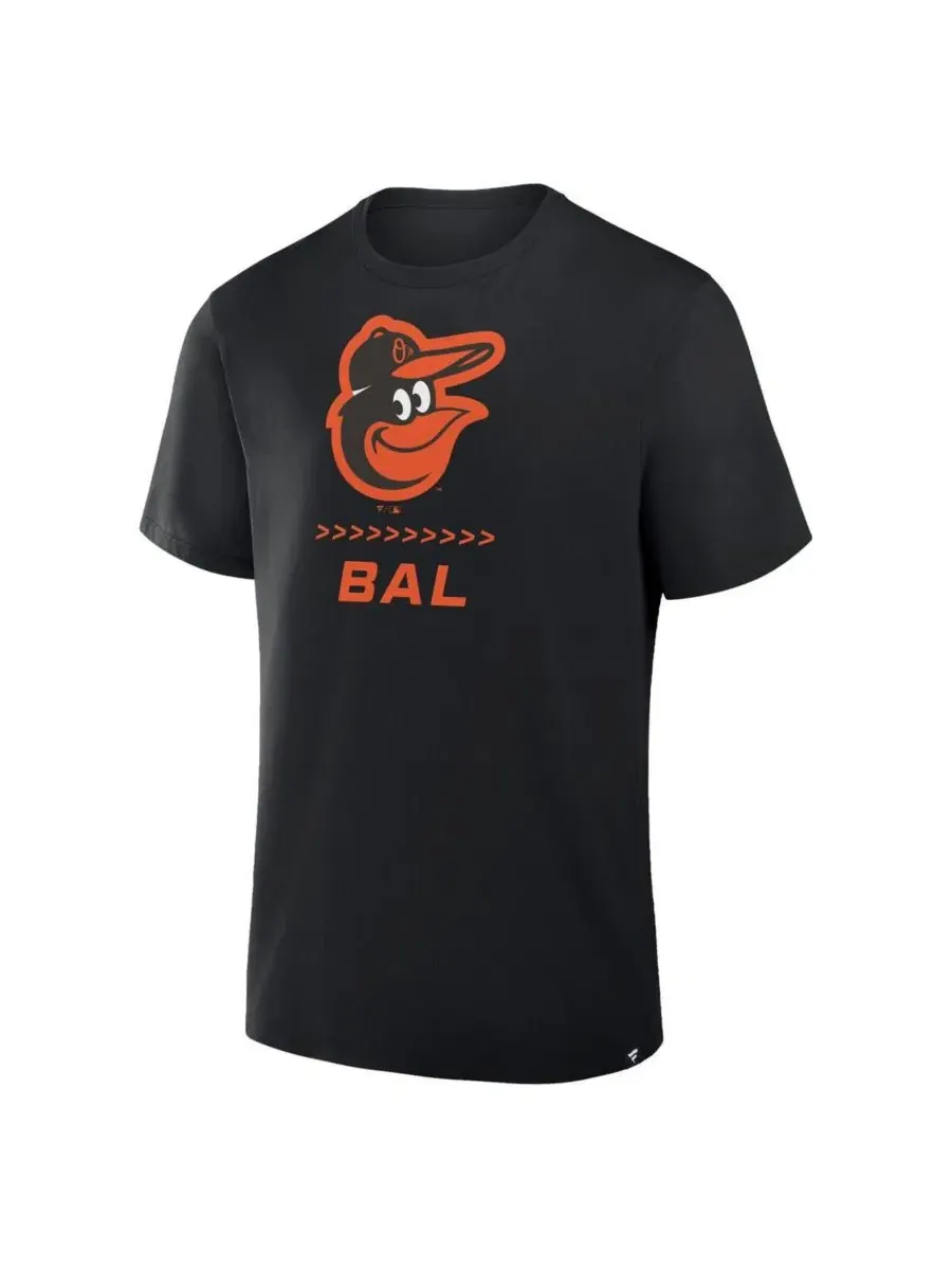 Мужская черная футболка Baltimore Orioles Clubhouse Legacy Side Swipe Fanatics — изображение 2 из 3, черный