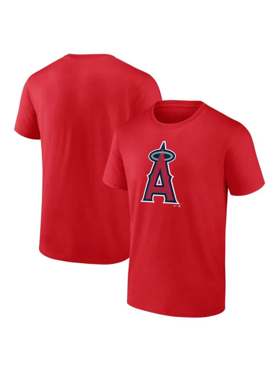 Мужская красная футболка с логотипом Los Angeles Angels Logo Athletic
