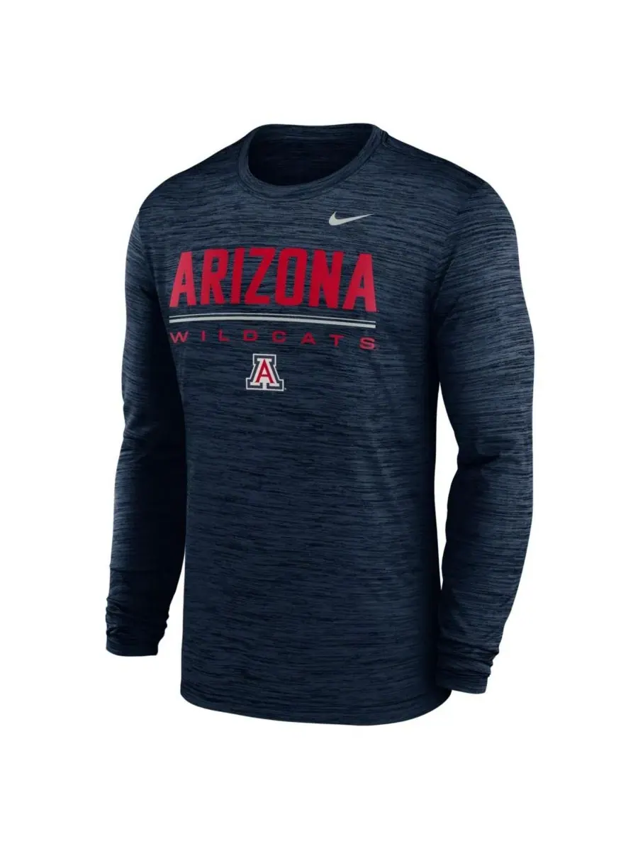 Мужская темно-синяя футболка с длинным рукавом Arizona Wildcats Sideline Velocity Dri-FIT Nike — изображение 2 из 3