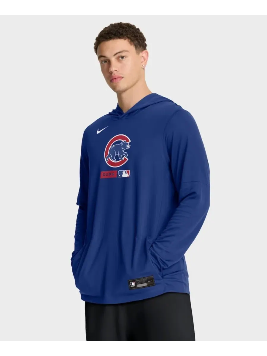 Футболка с капюшоном и длинным рукавом, с технологией Dri-FIT, модель Royal Chicago Cubs Authentic