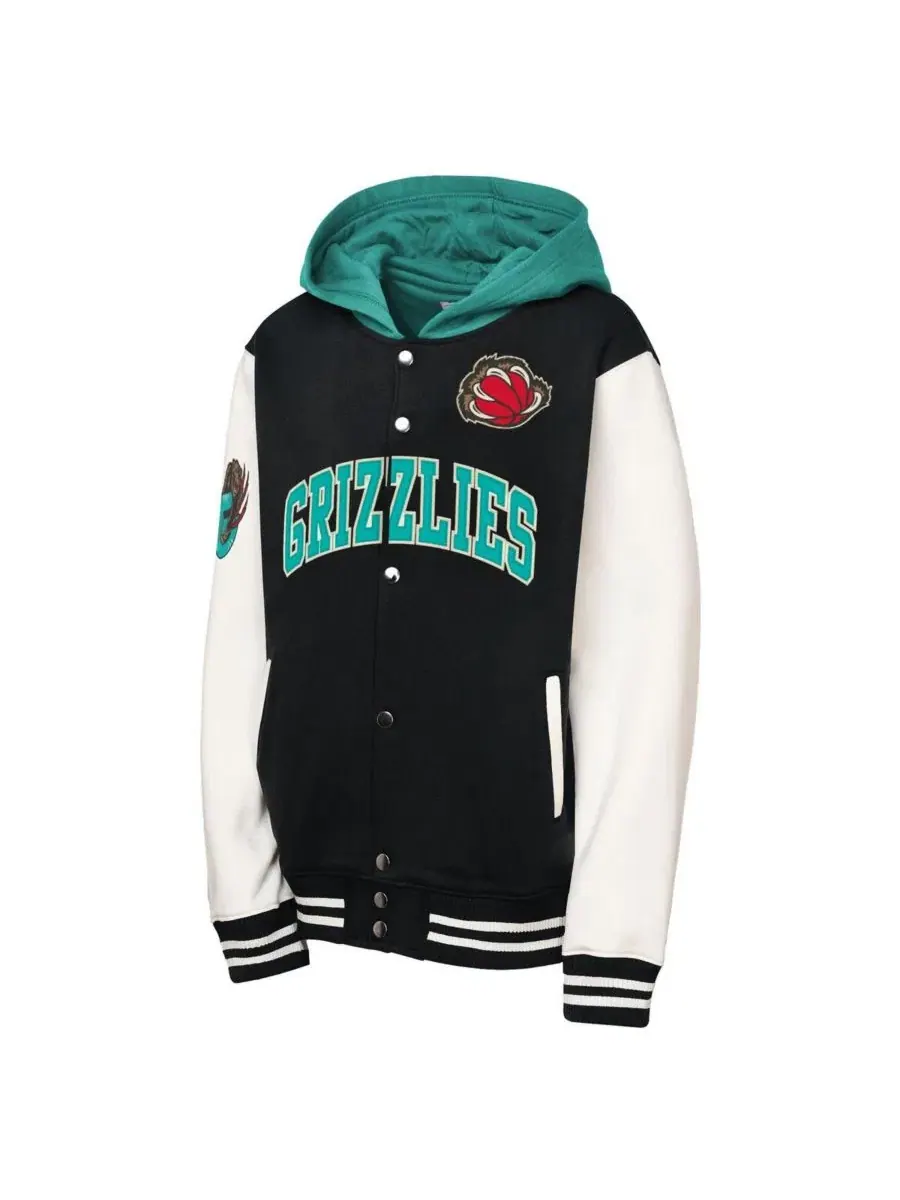 Флисовая куртка с капюшоном и полной застежкой Vancouver Grizzlies Mitchell & Ness — изображение 2 из 3, черный