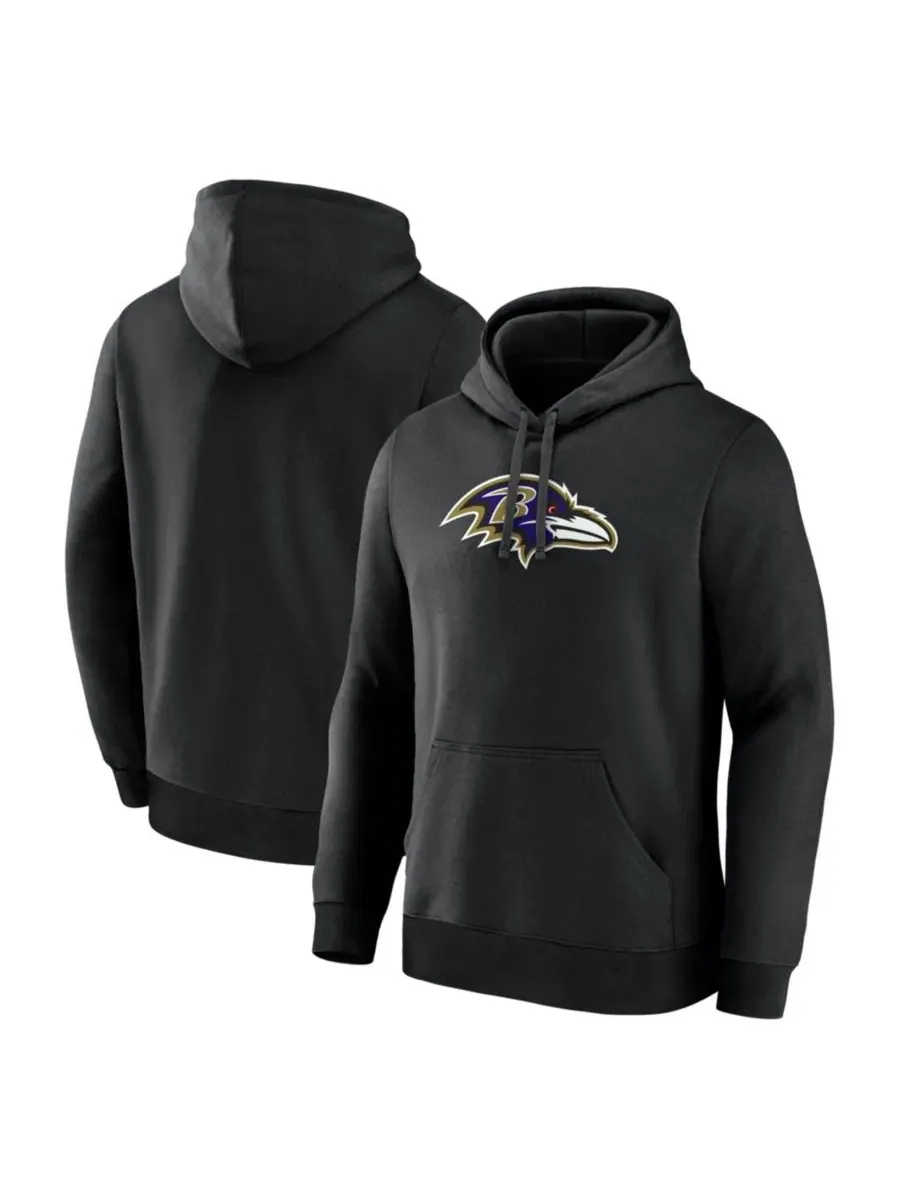 Худи с длинным рукавом и капюшоном, с принтом, Baltimore Ravens Primary Logo Logo Athletic