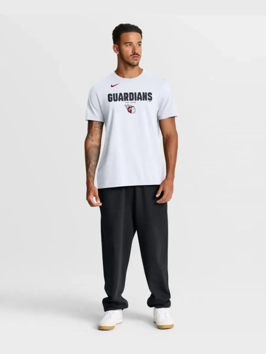 Футболка с принтом Cleveland Guardians Bold Team Name Nike — изображение 3 из 4, белый
