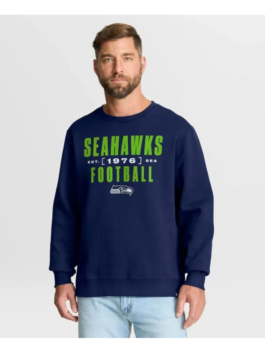 Толстовка с капюшоном Seattle Seahawks Powerful Throw Legacy Fanatics — изображение 3 из 5, темно-синий