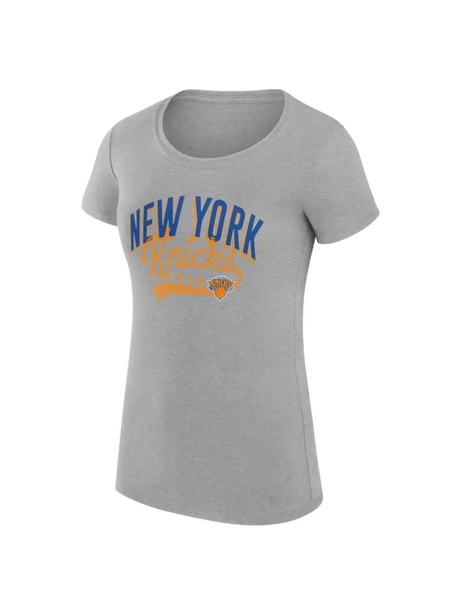Футболка женская с принтом New York Knicks Super-Slim Fit Lightweight Filigree Logo G-III 4Her by — изображение 2 из 3, серый