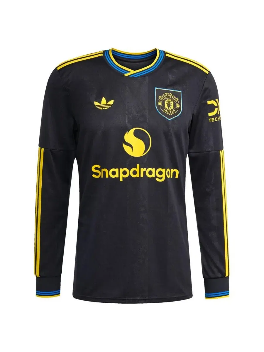 Футболка с длинным рукавом Manchester United 2025/26 Third Replica Player Jersey adidas — изображение 3 из 3, черный
