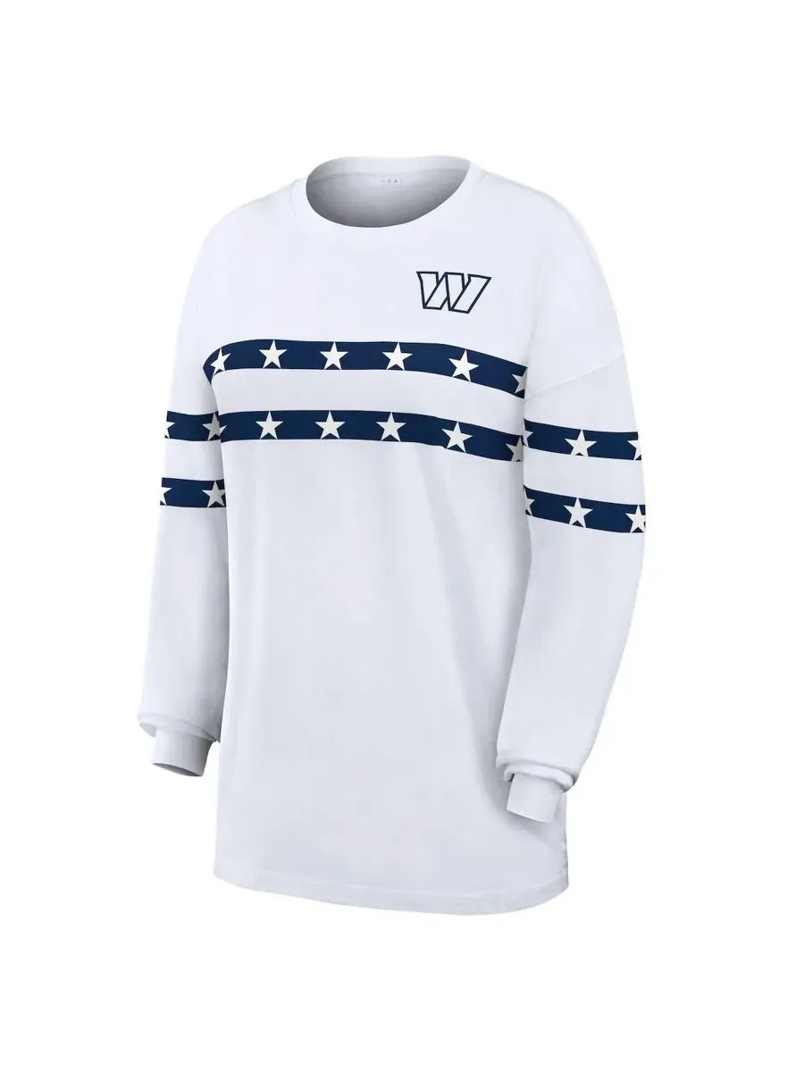 Футболка с длинным рукавом Americana Stripe Washington Commanders WEAR by Erin Andrews — изображение 2 из 4, белый