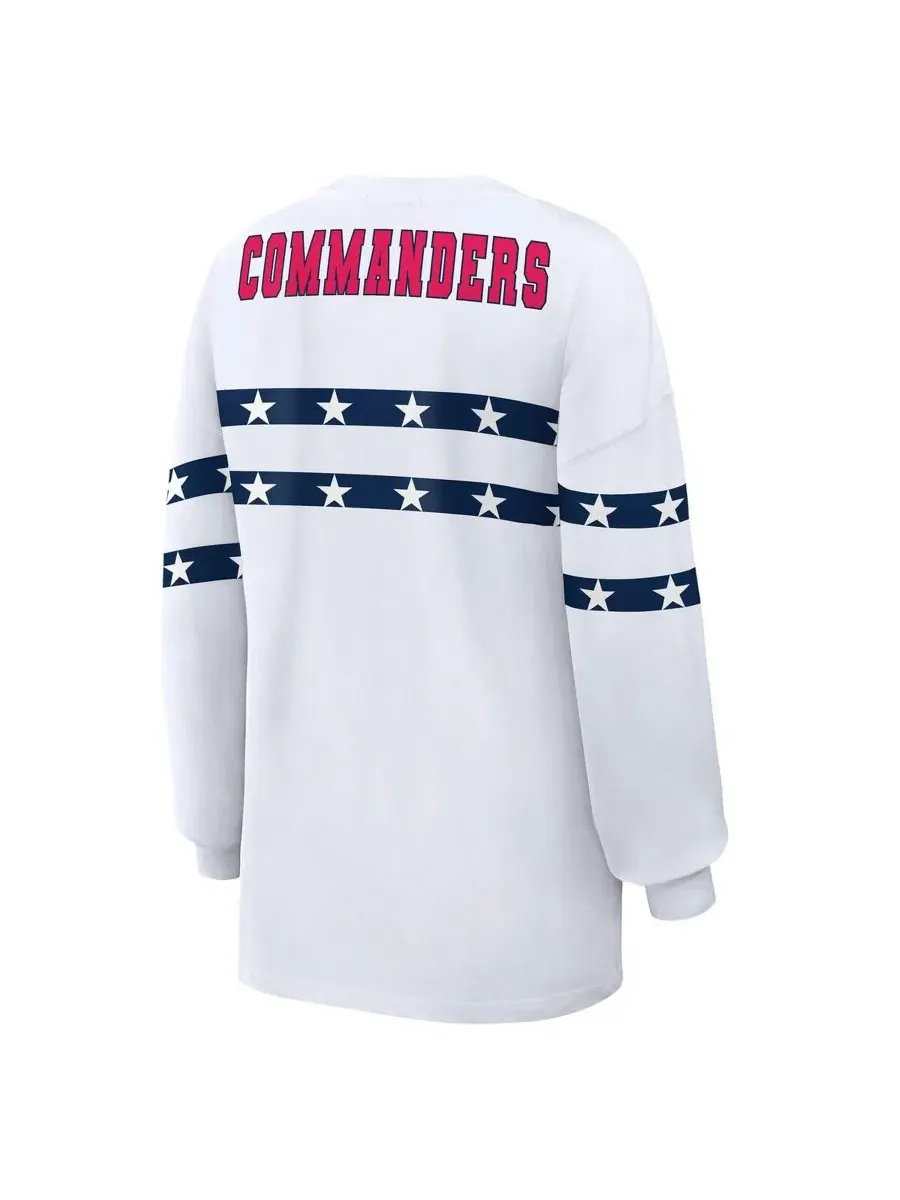 Футболка с длинным рукавом Americana Stripe Washington Commanders WEAR by Erin Andrews — изображение 3 из 4, белый