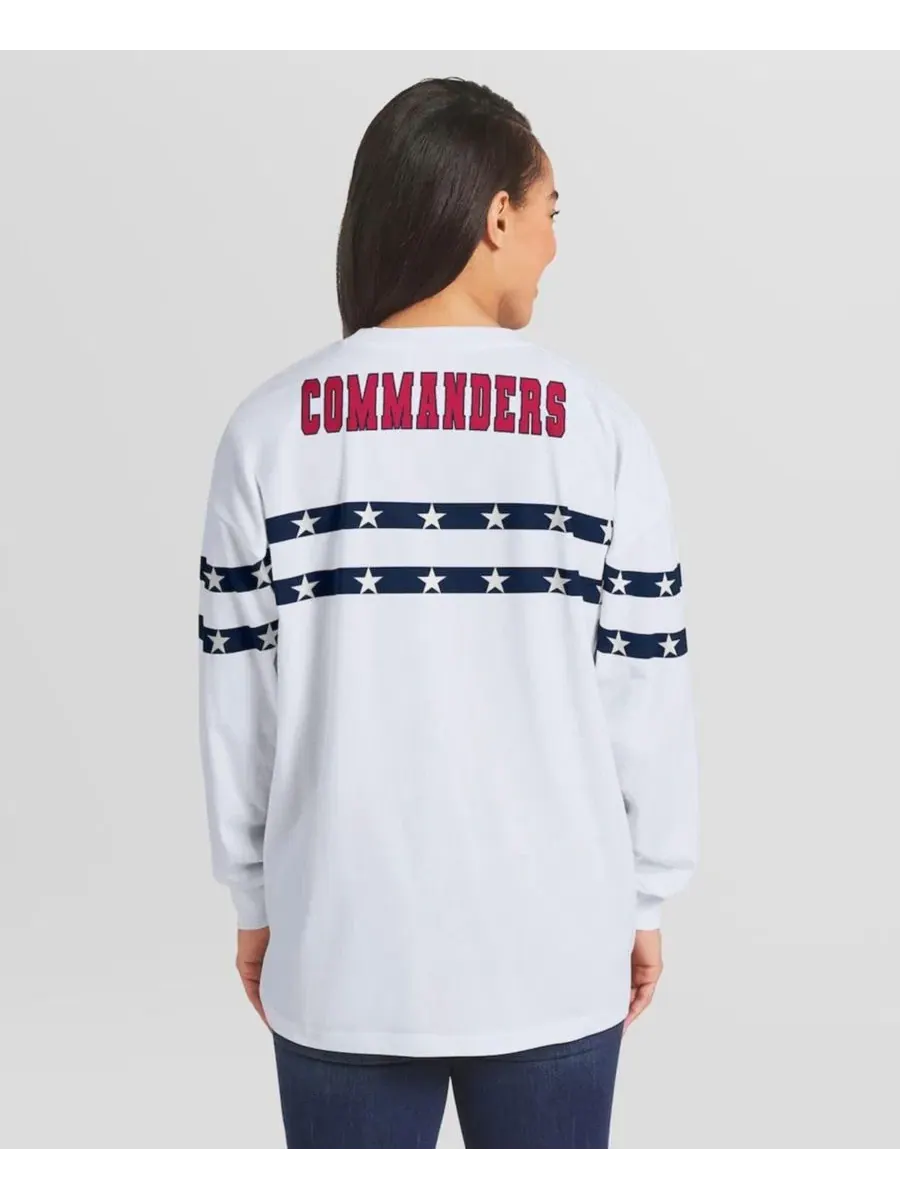 Футболка с длинным рукавом Americana Stripe Washington Commanders WEAR by Erin Andrews — изображение 4 из 4, белый
