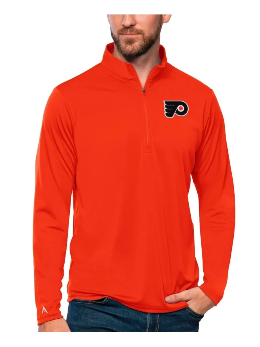 Пуловер с четверть-застежкой Tribute Philadelphia Flyers Antigua — изображение 2 из 2, оранжевый