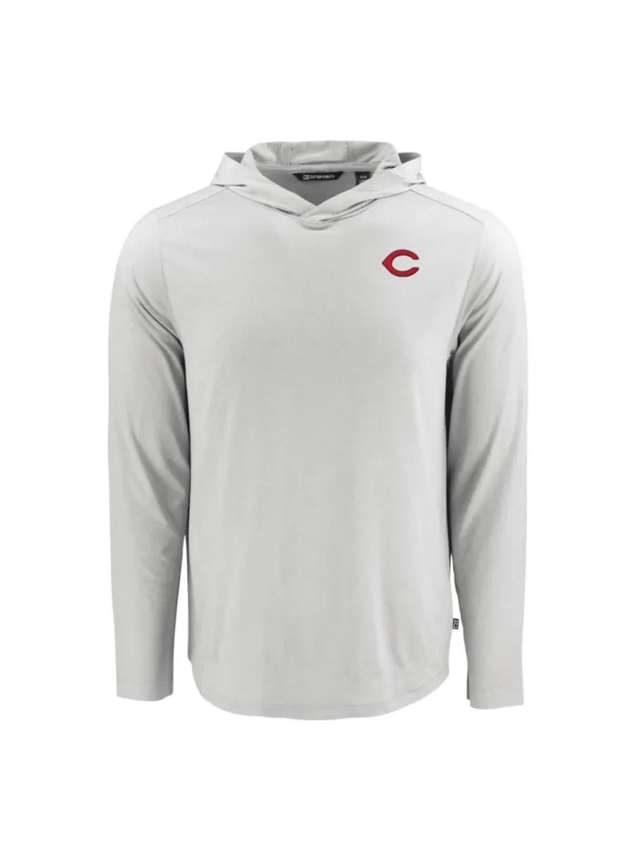 Худи с длинным рукавом Cincinnati Reds Coastline Epic Comfort Eco Hoodie Cutter & Buck — изображение 3 из 3, серый