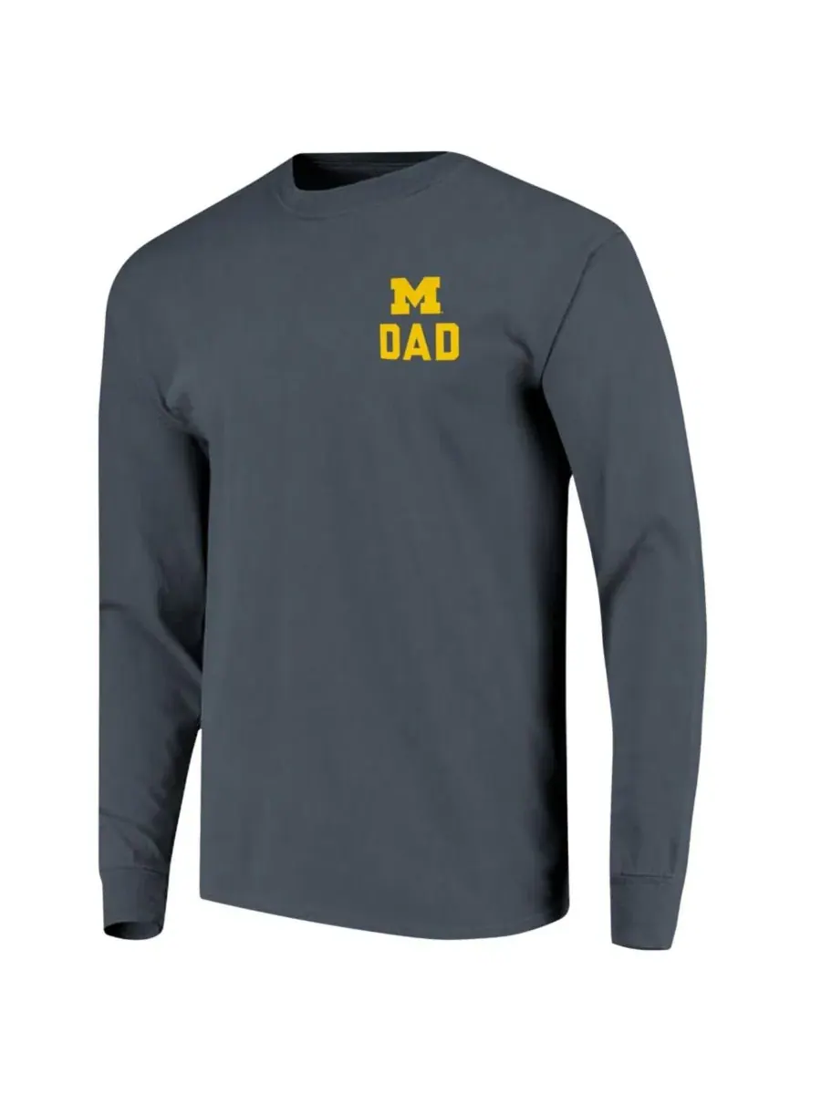 Футболка с длинным рукавом с принтом Michigan Wolverines Father's Day Campus Drawing Image One — изображение 3 из 3
